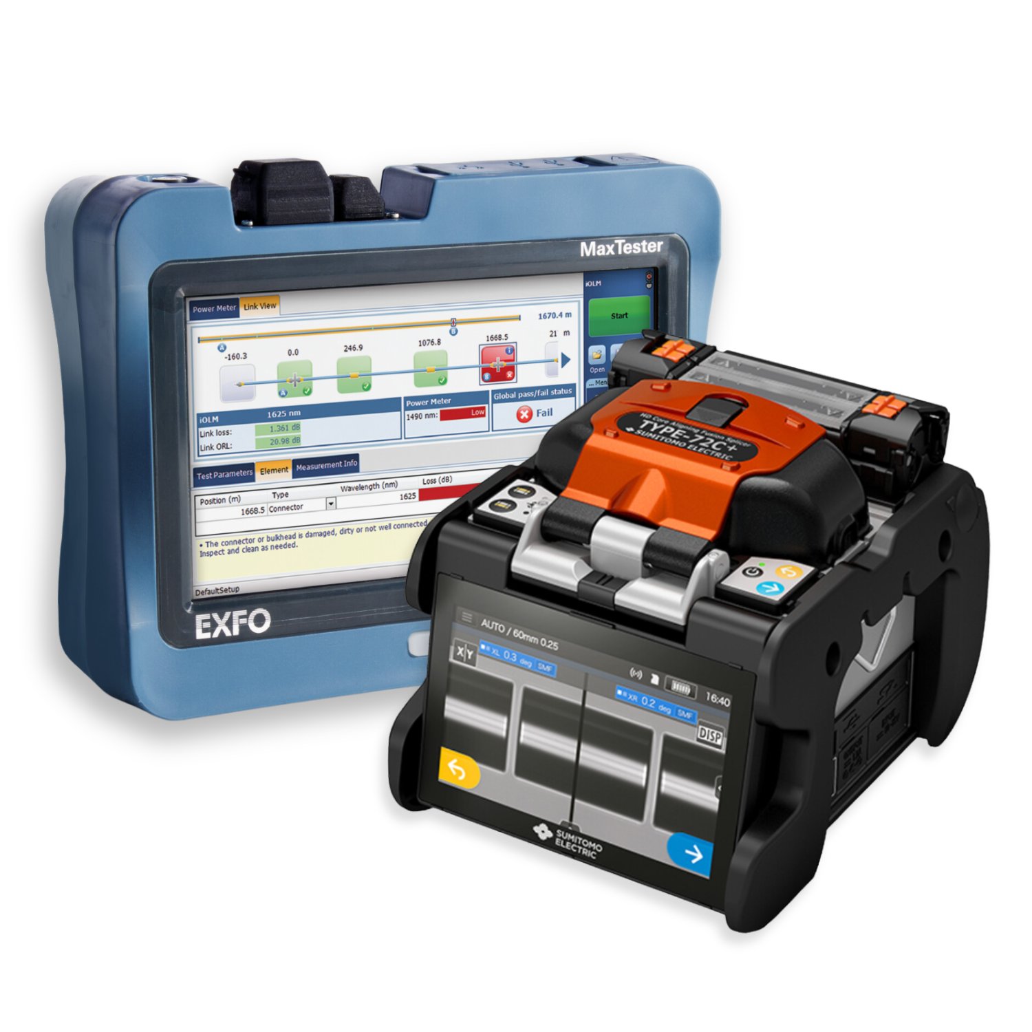 Max Tester 730D-SM8 OTDR & TYPE-72C+ Fusion Splicer Kit | Fibre
